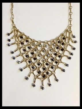 Elegant Cascading Beaded Gold-Tone Necklace